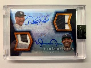 2018 Topps Dynasty Derek Jeter Mariano Rivera Dual Autograph Patch 1/5 Yankees