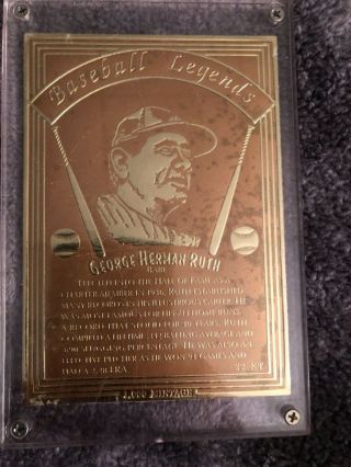 Baseball Legends George Herman Ruth “babe Ruth” 22 Kt Gold Plated Acrylic