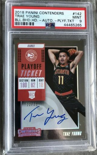 Psa 9 2018 - 19 Contenders Trae Young Auto Autograph Playoff Ticket 11/35 Jsy Rc
