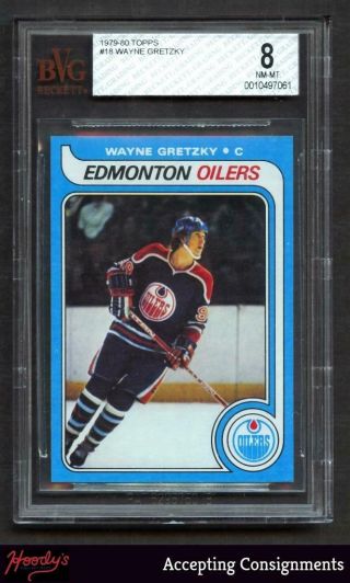 1979 - 80 Topps Hockey 18 Wayne Gretzky Rookie Bvg 8 Nm - Mt Oilers Rc