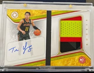 2018 - 19 Opulence Trae Young Rpa Booklet 4 Color On Card Auto Rookie 2/25 Hawks