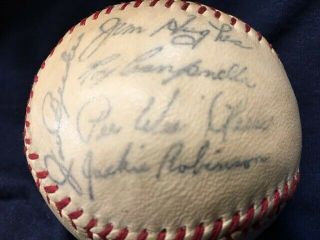 Brooklyn Dodgers Autographed Baseball - 1955 Facsimile - Jackie Robinson & Duke