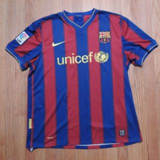 Fc Barcelona Soccer Jersey Mens Size Large Nike Blue Red Short Sleeve