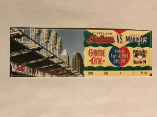 First Game Inaugural Jacobs Field Full Ticket Cleveland Indians 1994
