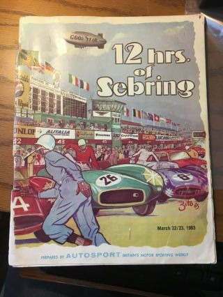 1964 Sebring 12 Hours Race Program Foyt,  Penske,  Gurney,  Tiny Lund,  Hill,  Fulp,  Hugus
