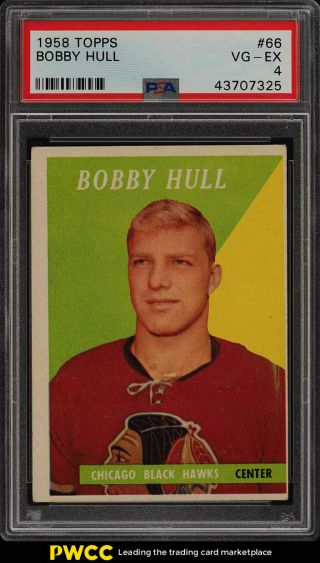 1958 Topps Hockey Bobby Hull Rookie Rc 66 Psa 4 Vgex (pwcc)