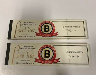 2 Complete 1994 - 95 Boston Bruins Final Years Season Ticket Books Commemorative
