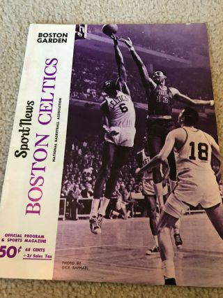 1967 Boston Celtics Vs Philadelphia 76ers Program Bill Russell Wilt Chamberlain
