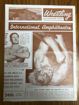 Wrestling Program Buddy Rogers Sammartino J Valentine Haystacks Calhoun