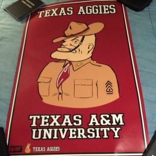 1991 Ncaa College Texas A&m University Aggies Poster 24 " X 36 " (rolled)