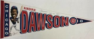 Chicago Cubs Andre Dawson 8 Pennant Autographed
