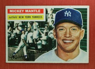 ∎ 1956 Topps Baseball Card Mickey Mantle (gb) 135 Breathtaking Card