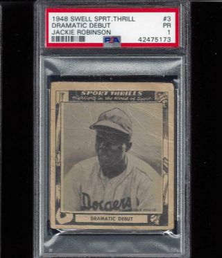 ⚾ 1948 Jackie Robinson Swell Sport Thrills 3 Psa Rookie Rc Centered,  Leaf Rp