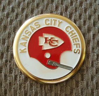1970 Kansas City Chiefs 3 1/2 Inch Brass Medallion.  Old Stock.