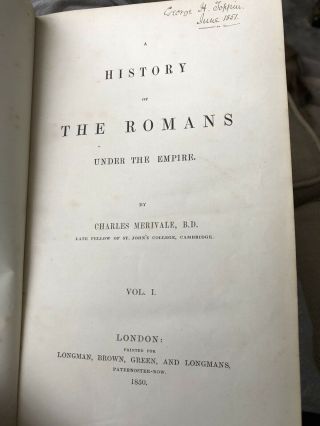 A history of the Romans under the empire 1850 2 Volumes Leather Bound 3