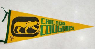 Chicago Cougars Pennent Wha Vintage