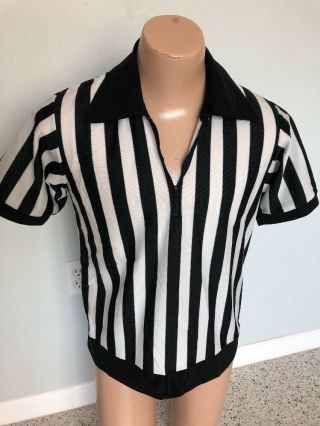Vintage 1970’s Bowl Party Official Striped Referee Shirt M Bristol Nfl