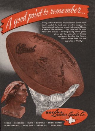 3 Rare 1946 - 47 Nokona,  Nocona Sports Equip Poster Print Ads Nocona,  Tx