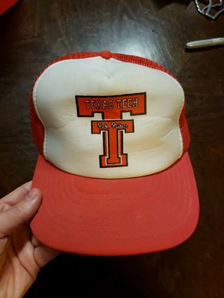 Vintage Old Texas Tech Red Raiders Mesh Snapback Trucker Hat Cap Nos Ncaa