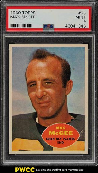 1960 Topps Football Max Mcgee 55 Psa 9 (pwcc)