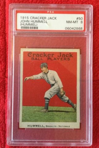 1915 Cracker Jack John Hummell (hummel) 50 Psa 8 Nm - Mt.  Great Card