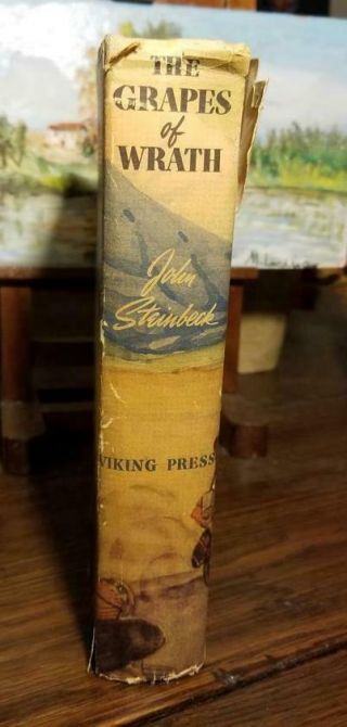 John Steinbeck THE GRAPES OF WRATH 1939 early w/DJ 1st year pulitzer prize 3