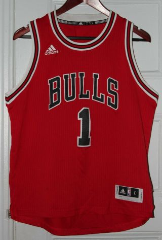 Adidas Nba Chicago Bulls Derrick Rose Red Swingman Jersey Sz Large (14 - 16)
