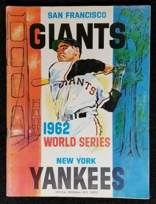 1962 World Series Game 2 Program Sf Giants York Yankees Candlestick Ex