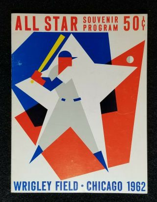Wrigley Field 1962 All Star Game Vtg Program Clemente Mays Exmt - Nm