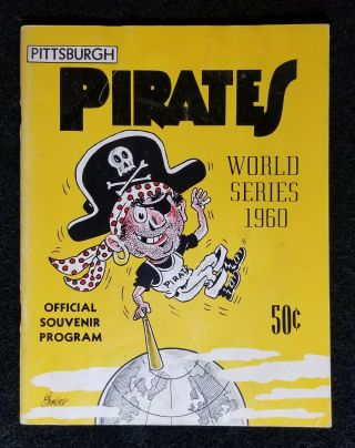 1960 World Series Program Game 6 Yankees Pirates Forbes Field Mickey Mantle Vgex