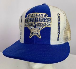 Dallas Cowboys Silver Season 25th Anniversary 1984 Hat Vintage Made In Usa Ri79