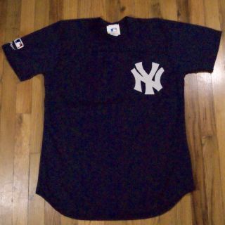 Vintage Adult L Majestic Ny Yankees Baseball Embroidered Jersey Shirt Usa Euc