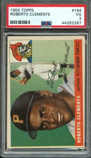 1955 Topps 164 Roberto Clemente Hof Rc,  Psa 3 - Hall Of Fame Rookie
