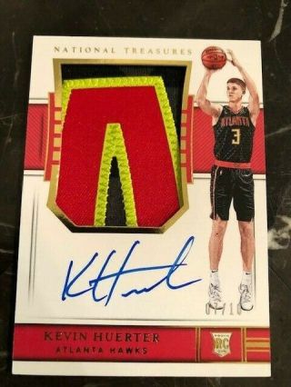 2017 18 National Treasures Kevin Huerter Rookie Patch Auto Rpa Gold Card /10