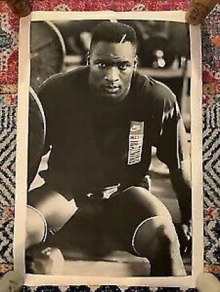 Vintage Nike Bo Jackson Black & White Poster Cross Training Weights
