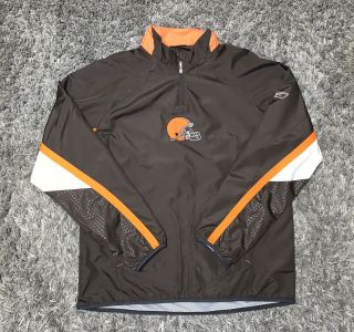 Reebok Cleveland Browns Authentic Sideline Jacket 1/4 Zip Men’s Size Large