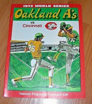 1972 World Series Program Oakland " A " S Vs Cincinnati Reds And In Ex,