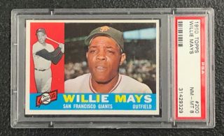 San Francisco Giants Willie Mays 1960 Topps 200 Psa Nm - Mt 8 Well Centered