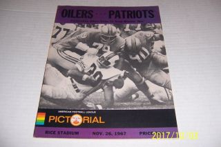 1967 Boston Patriots Vs Houston Oilers Program Afl Pat Holmes George Webster