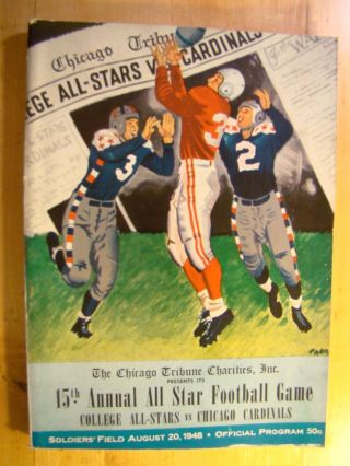 College All Stars Vs Chicago Cardinals August 20 1948 Football Game Program