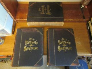Old Complete Of William Shakespeare Leather Book Set 1891 Comedy Tragedy,