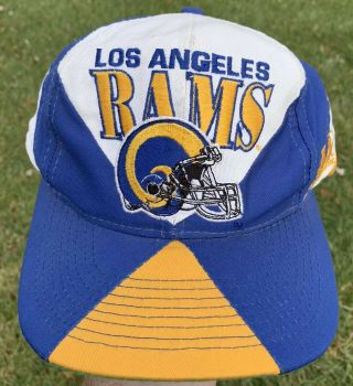 Vintage 1990s Los Angeles Rams Logo Athletic Snapback Hat Cap Nfl Football