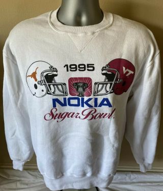 Vtg 1995 University Of Texas Longhorns Sweatshirt Men’s M Sugar Bowl Usa Made