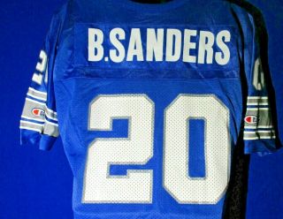 Champion Barry Sanders NFL Detroit Lions Football Jersey Size 44 Blue 3