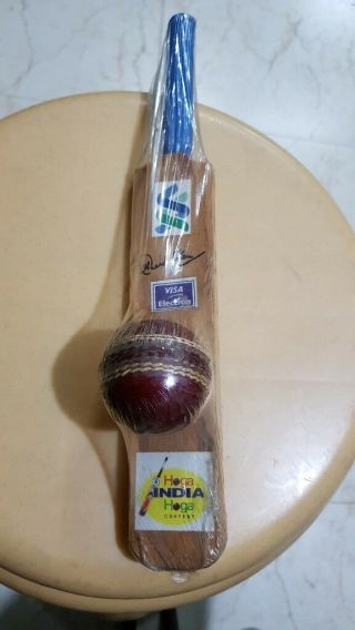 Souvenir Miniature Size Cricket Bat With Player Signatures And Miniature Ball Fr