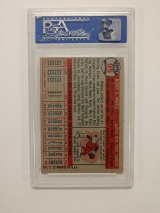 1957 Topps Baseball Mickey Mantle 95 PSA 8 NM - MT OC 2