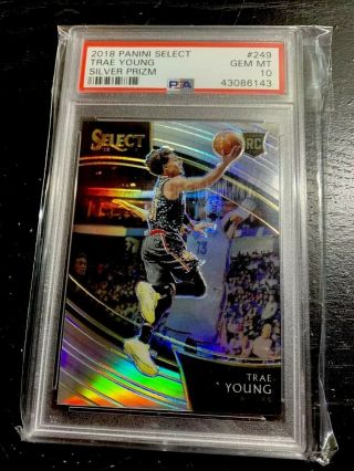 2018 - 19 Panini Select Trae Young Rookie Courtside Silver Refractor Sp Psa 10