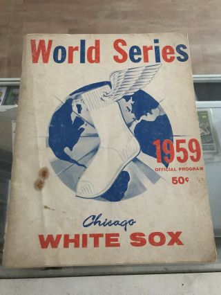 1959 World Series Program Los Angeles Dodgers Chicago White Sox Scores Wrote In