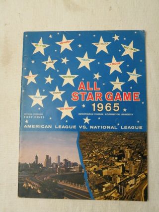 1965 Major League Baseball All - Star Game Program @ Met Stadium Minnesota