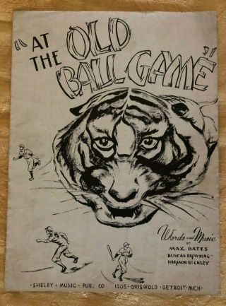 1940 At The Old Ball Game Sheet Music,  Detroit Tigers Charlie Gehringer